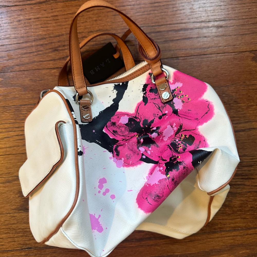 L.A.M.B. Floral Print Tote Bag - Pink & White
